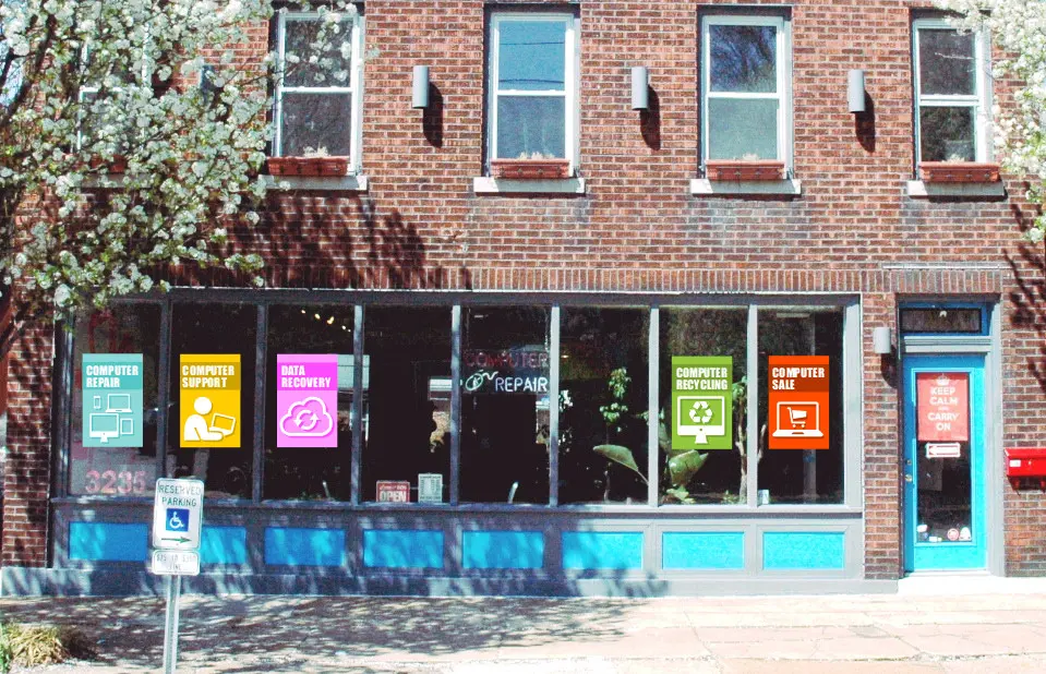 Original South City Computer storefront in St. Louis